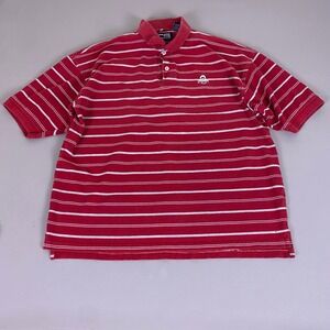 Ohio State Buckeyes Polo Shirt Men's 2XL Red Striped Crable Sportswear *Flaw